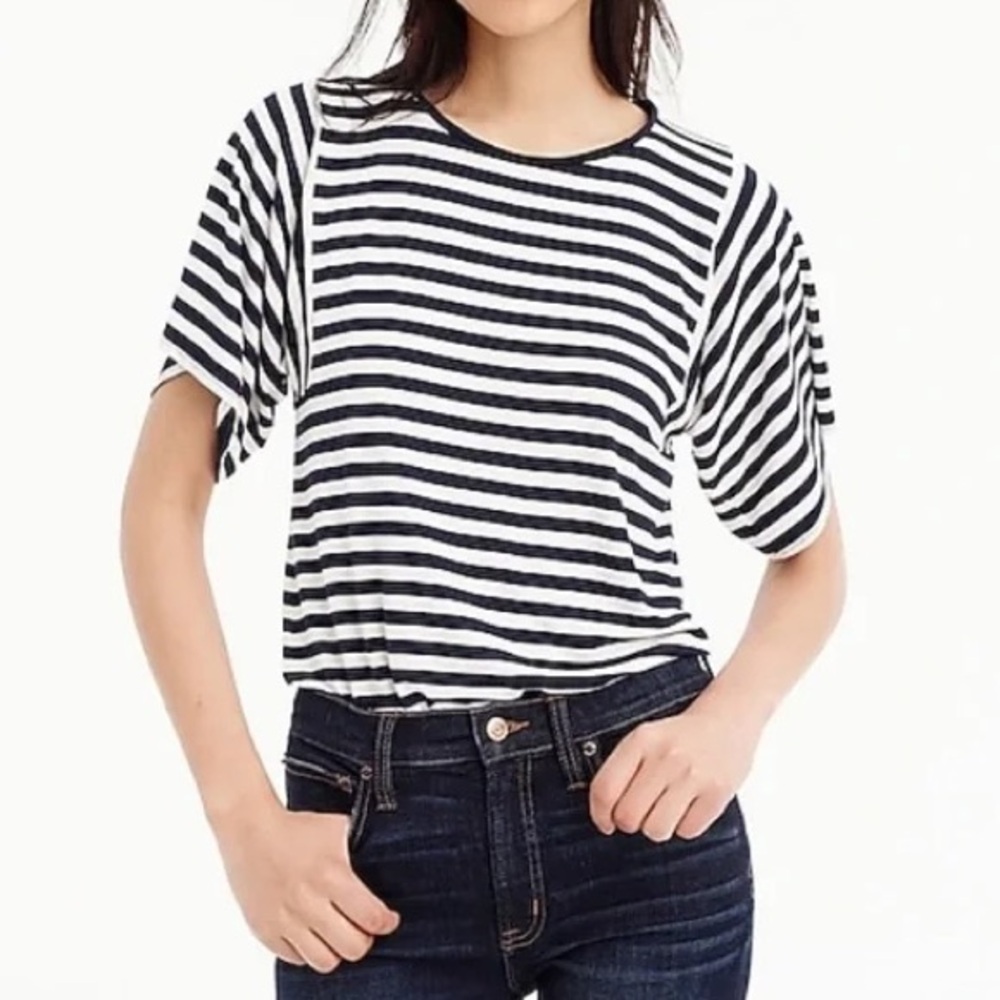J. Crew Striped Tee Blouse L